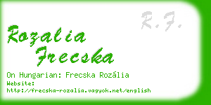 rozalia frecska business card