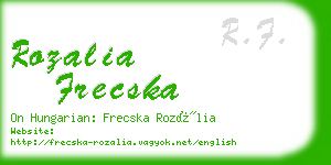 rozalia frecska business card